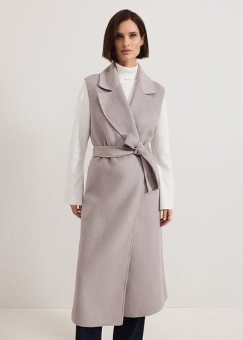 Phase Eight Darcy Double Faced Wool Sleeveless Coats Grey USA | 8307691-DW